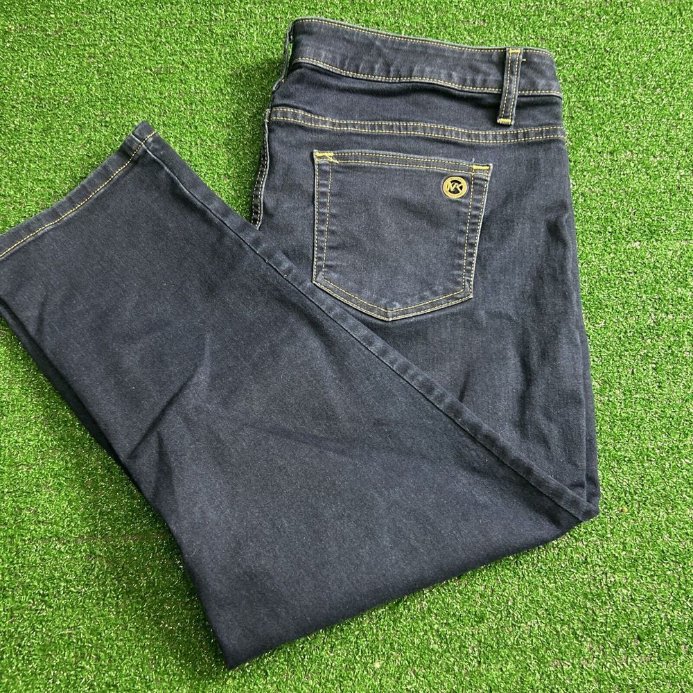 Michael Kors Women Izzy Cropped Skinny Mid-Rise Denim Jeans Size 16W Blue